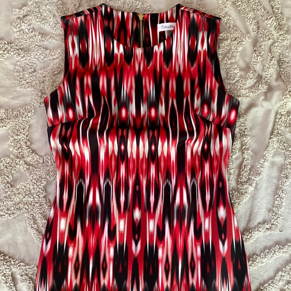 Calvin Klein Colorful Red and Black Dress